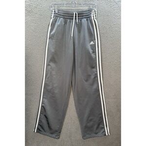 Adidas Track Pants Boys Youth Extra Large Gray White Sweatpants Gym Sports Y2K